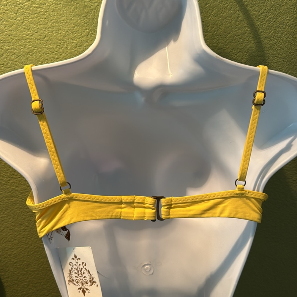 Yellow Twist Front Bikini Top - Picture 2 of 3